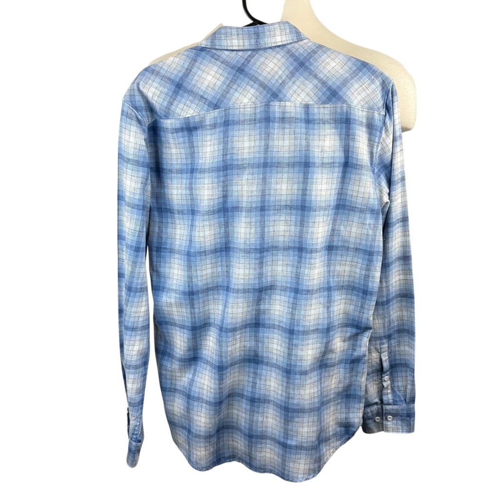 Being Human Men's XL Blue Plaid Casual Slim Fit Long Sleeve Button Down Shirt - Picture 3 of 5
